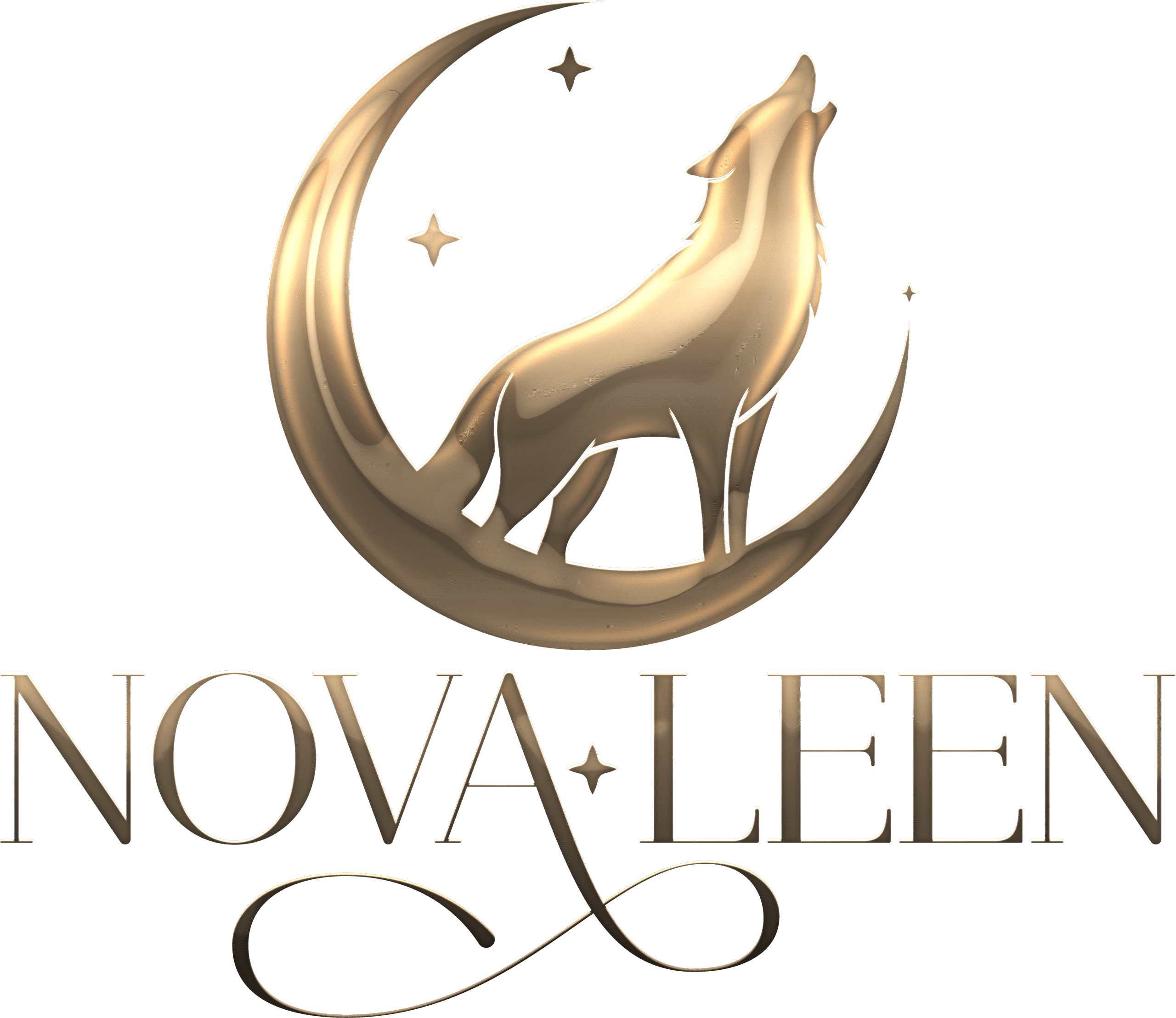 Logo Nova Leen auteure de romantasy, un loup qui hurle sur un croissant de lune. Logo Nova Leen auteure de romantasy, un loup qui hurle sur un croissant de lune.
