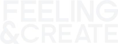 Sticker rond WenDev - Créatrice de sites internet spécialisée pour les auteurs de livres Logo du collectif de freelance Feeling & Create en blanc, en lettres majuscules.
