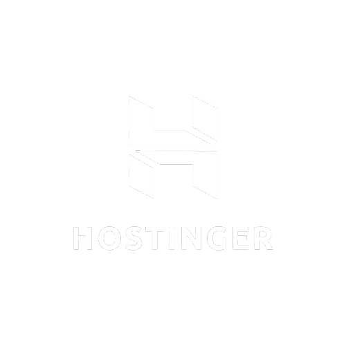Logo de Hostinger Logo Hostinger WenDev - Un H blanc avec marqué Hostigner en dessous.