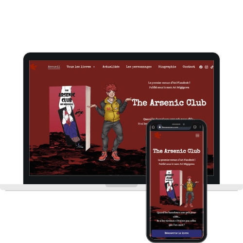 Mockup du site internet de l'auteur Ari Flandroit, Des thrillers qui brisent les tabous... et les codes |- Réalisation de WenDev. Mockup du site internet de l'auteur Ari Flandroit, Des thrillers qui brisent les tabous... et les codes |- Réalisation de WenDev.