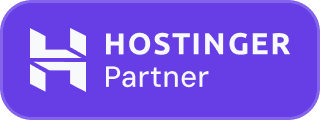 Badge de partenaire officiel Hostinger pour bénéficier de réductions exclusives